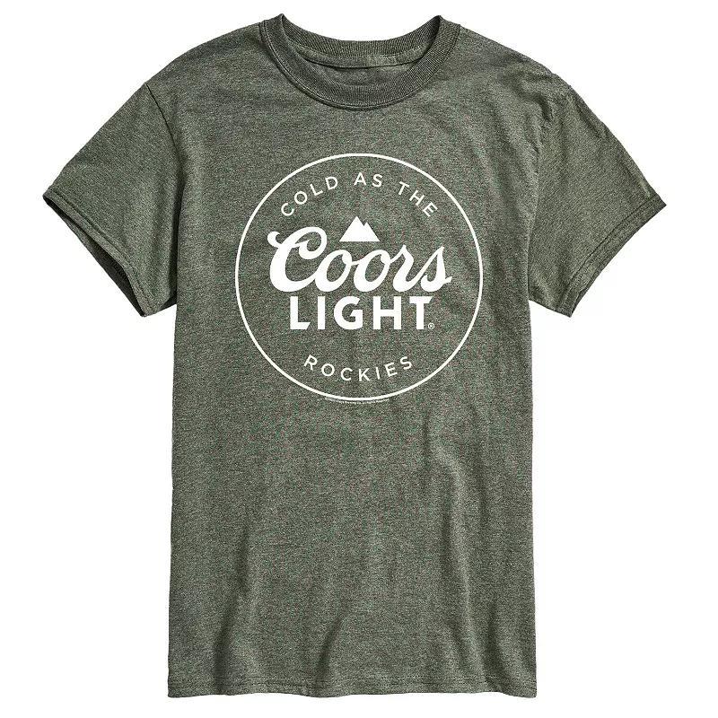 Mens Coors Light Logo Badge Graphic Tee Grey Green Product Image