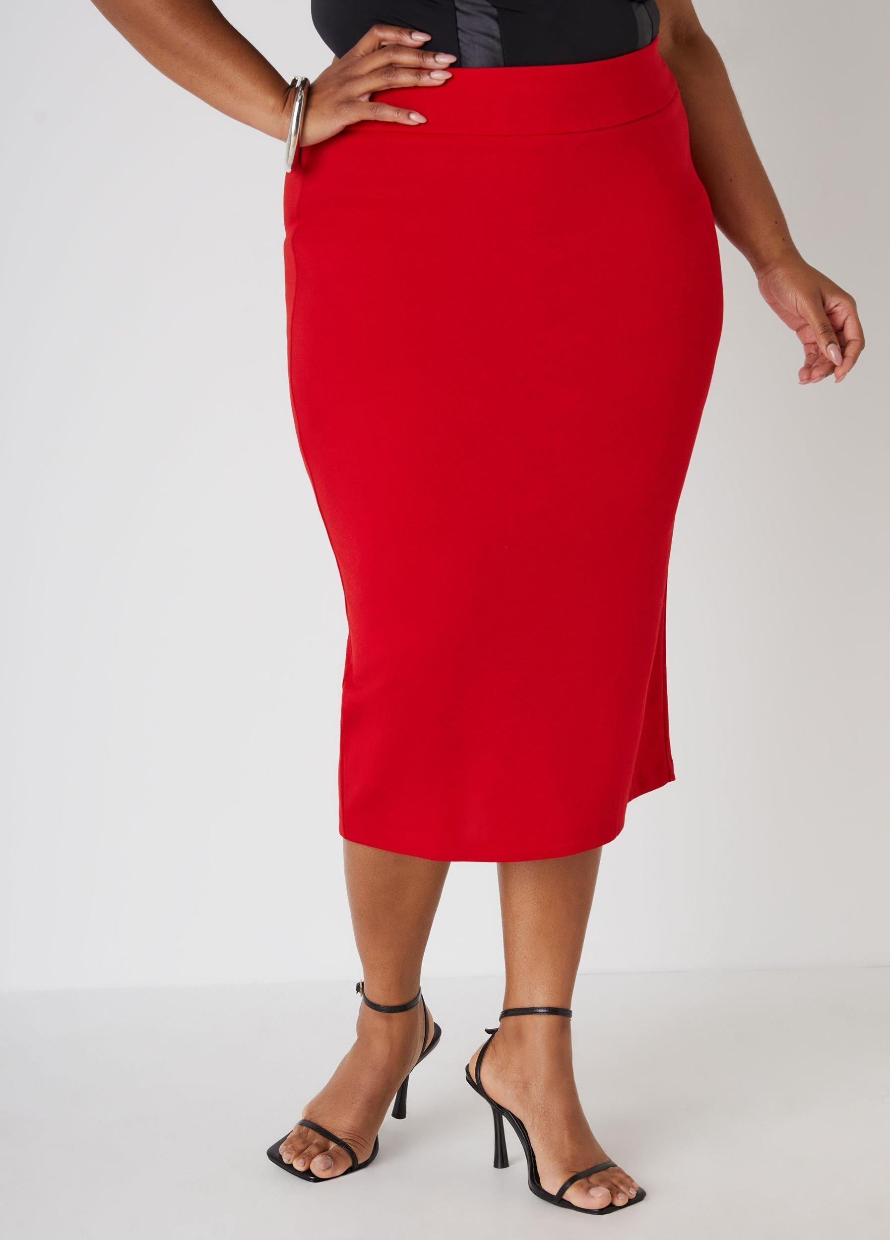 High Waist Midi Pencil Skirt Product Image