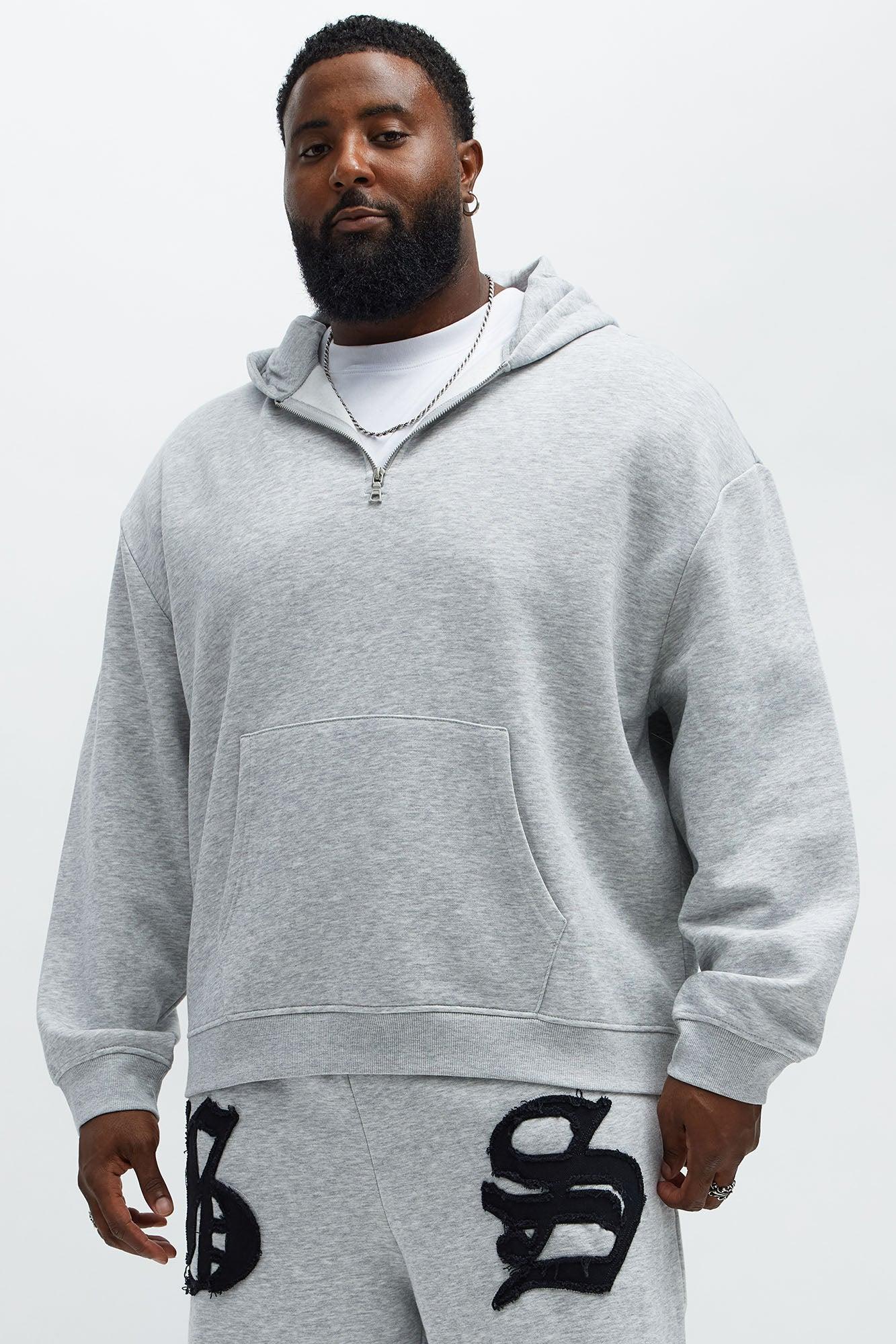 Tyson Quarter Zip Hoodie - Heather Grey Product Image