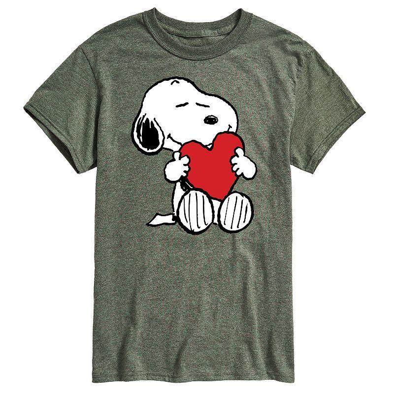 Men's Peanuts Valentine's Hugging Tee, Size: Medium, Gray Product Image