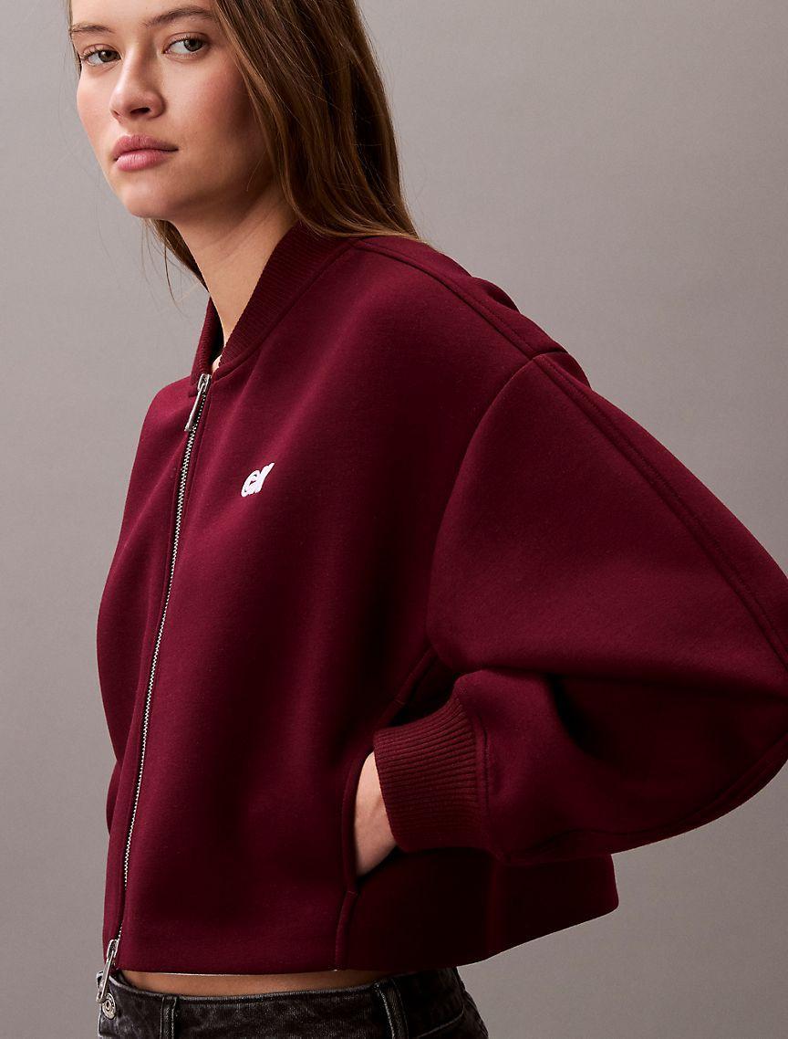 Smooth Cropped Relaxed Bomber Jacket Product Image