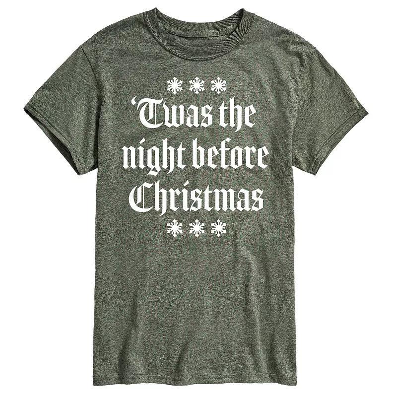 Men's Twas The Night Before Christmas Graphic Tee, Size: Medium, Red Product Image