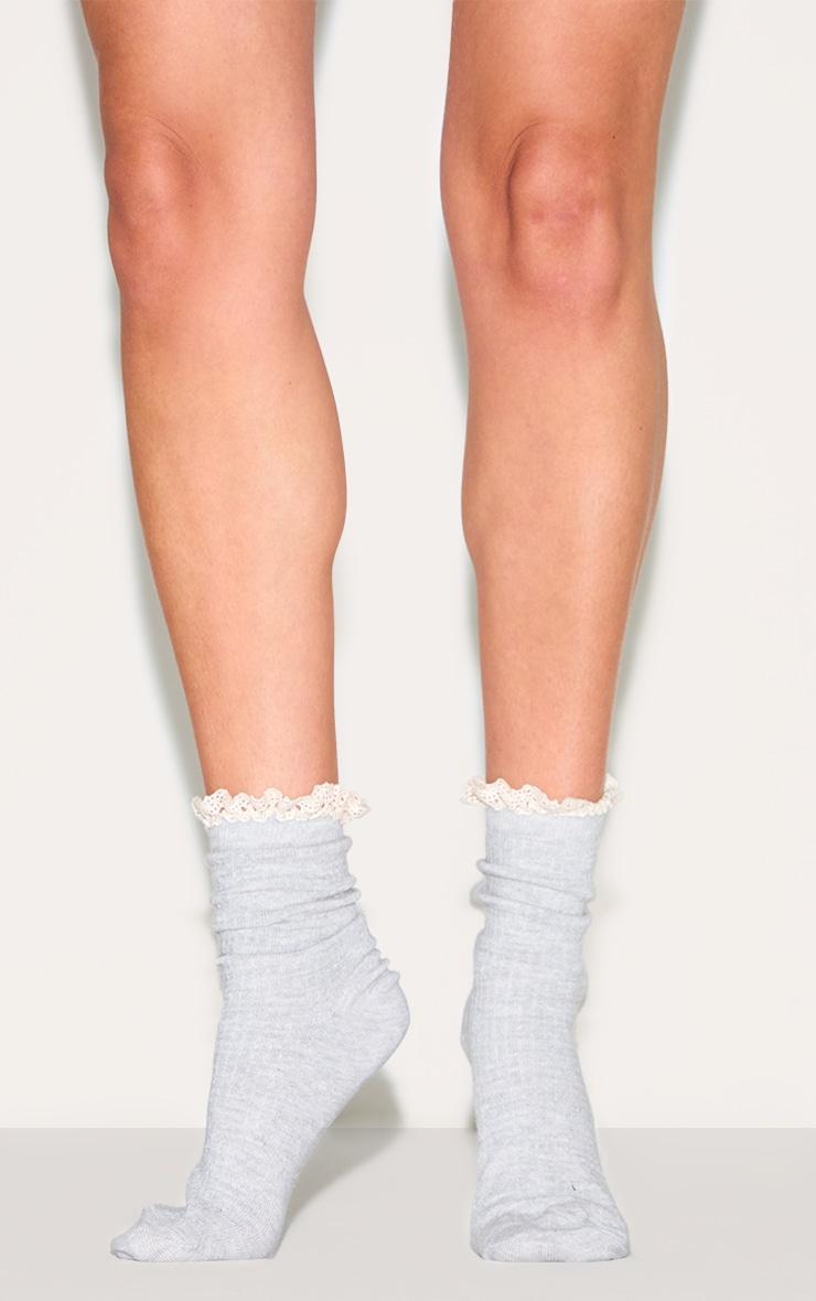 Grey Tonal Frill Pack Of 3 Socks Product Image