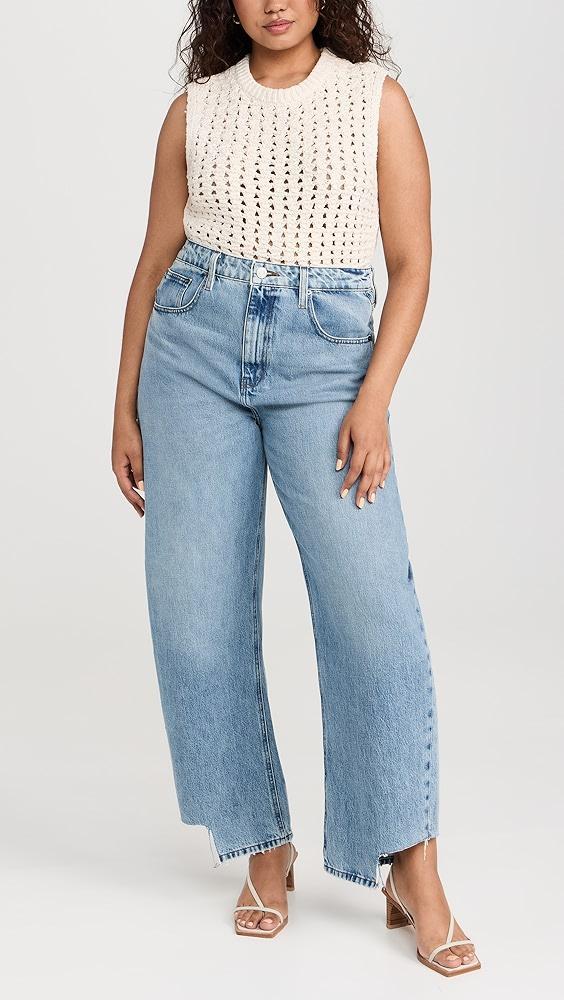 FRAME Long Barrel Released Inside Step Fray Jeans | Shopbop Product Image