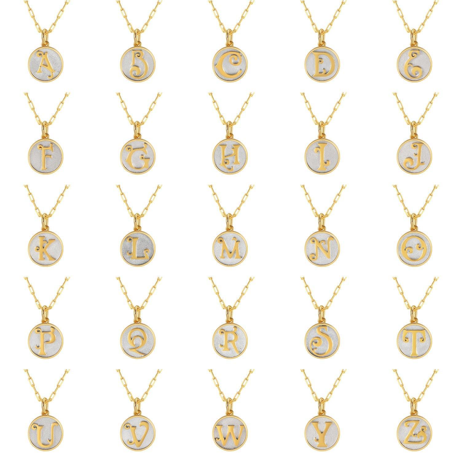 Saints Dainty Fancy M Initial Pendant Necklace Product Image