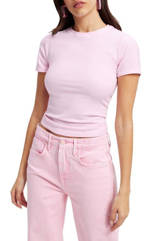 Good American Super Stretch Crew Neck Short Sleeve Baby Tee Product Image