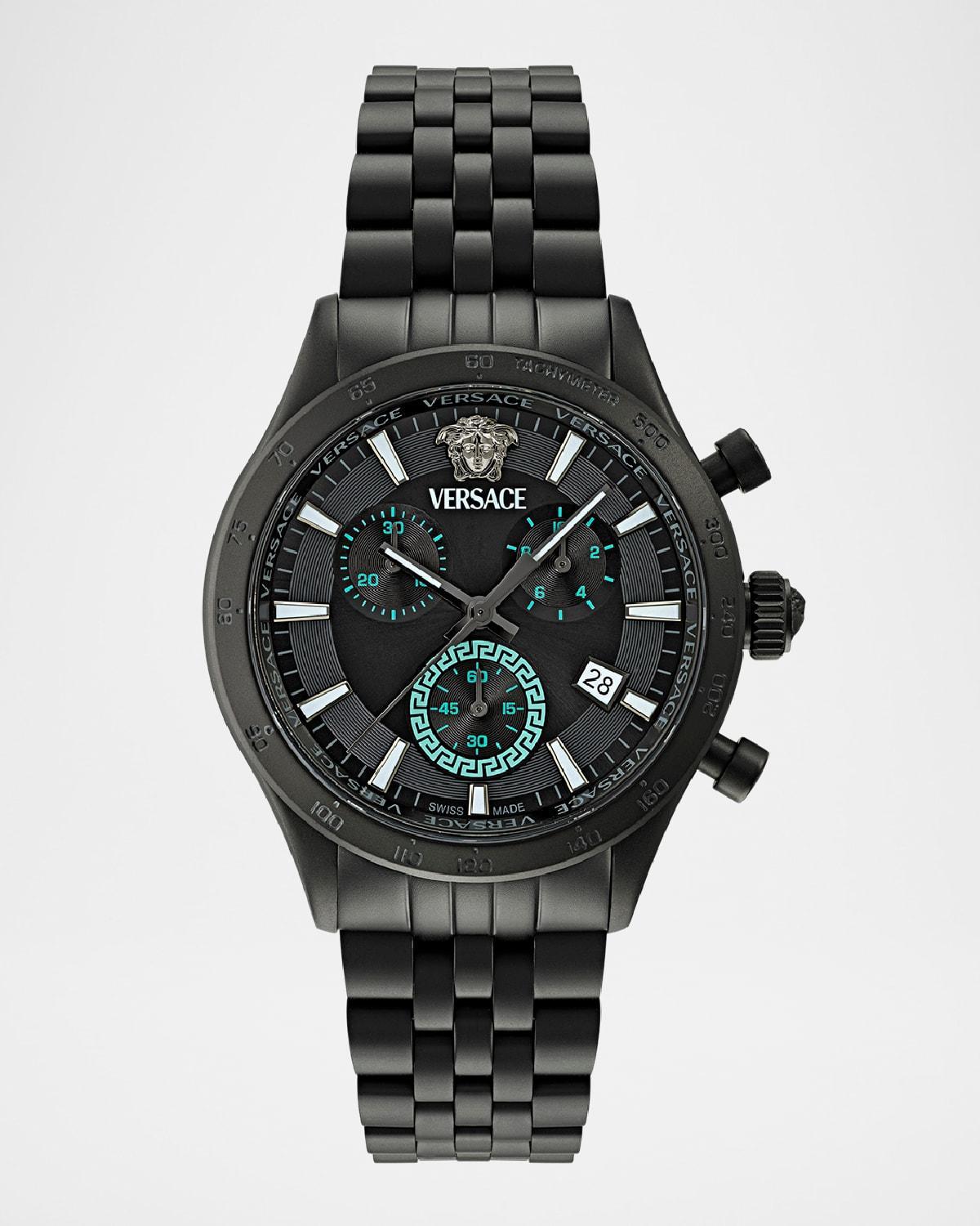 Mens Hellenyium Chrono Petite IP Black Bracelet Watch, 40mm Product Image