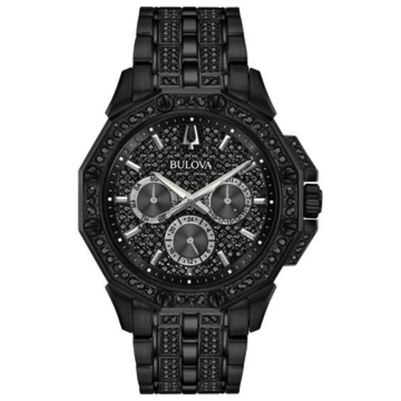 Bulova Mens Phantom Crystal-Accent Stainless Steel Bracelet Watch - 96A254 Silver Product Image