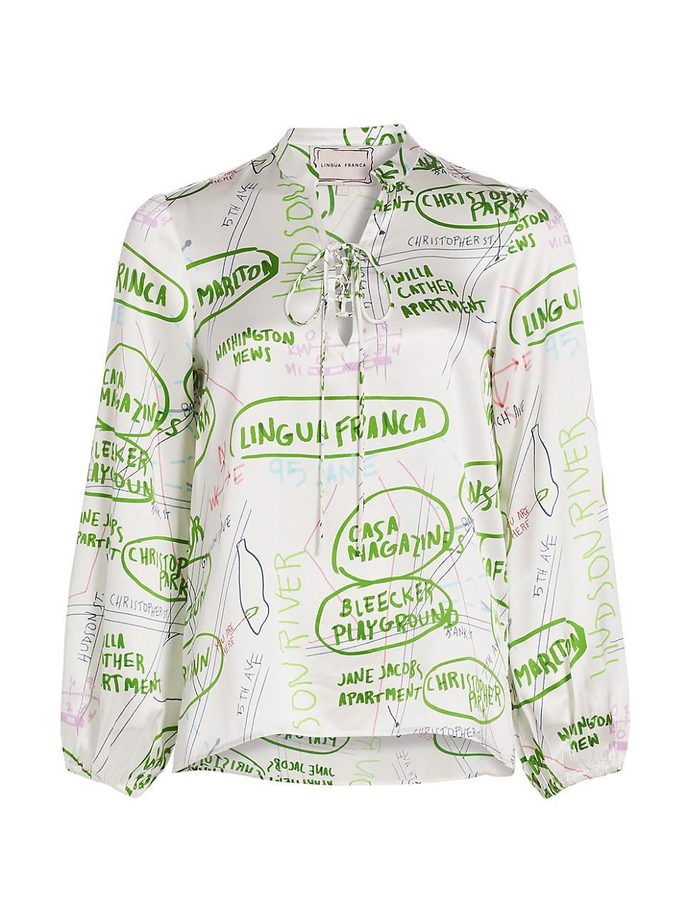 Womens Hudson Graphic Silk Peasant Top Product Image