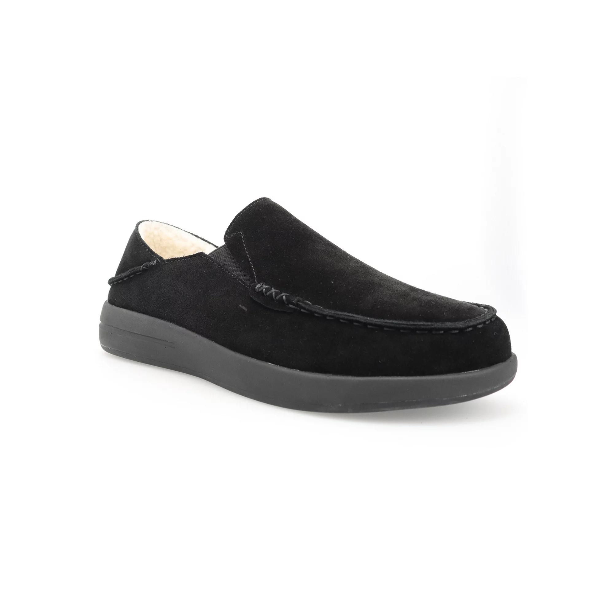 Propet Edsel Men's Suede Moccasin Slippers, Size: 13, Black Product Image