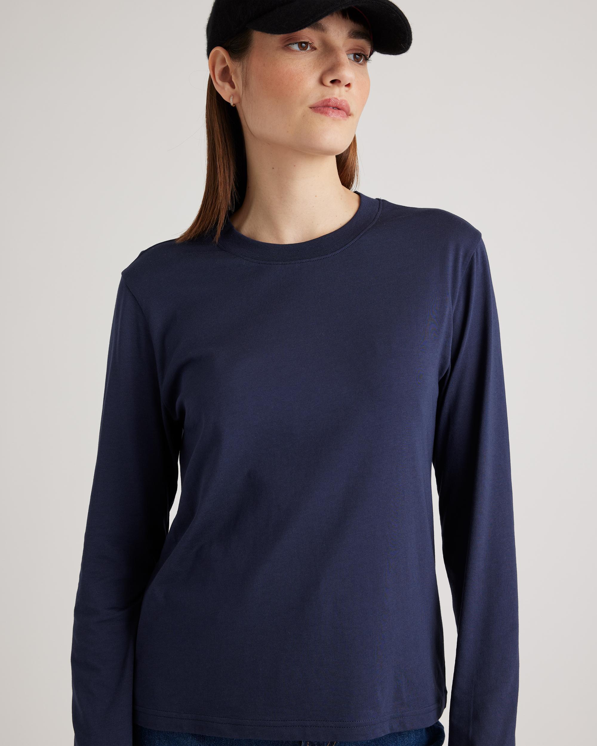 Quince | Women's Cotton Modal Relaxed Long Sleeve T-Shirt Size XS, Cotton/Modal Product Image