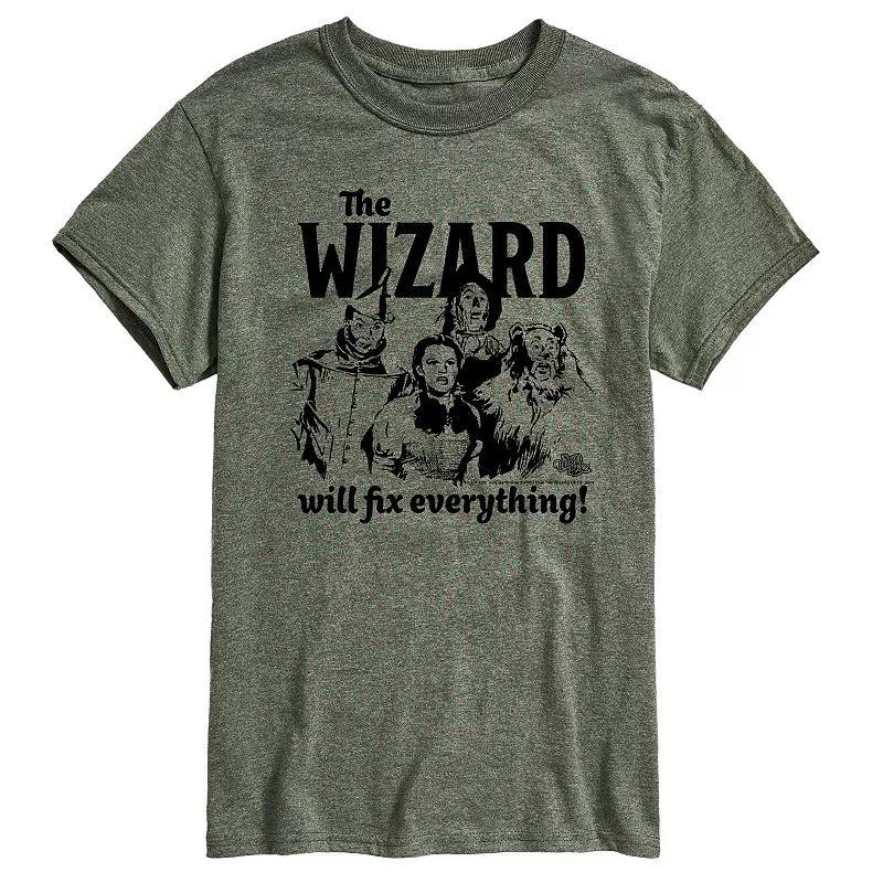Men's Wizard Of Oz Wizard Will Fix Everything Graphic Tee, Size: Large, Grey Green Product Image