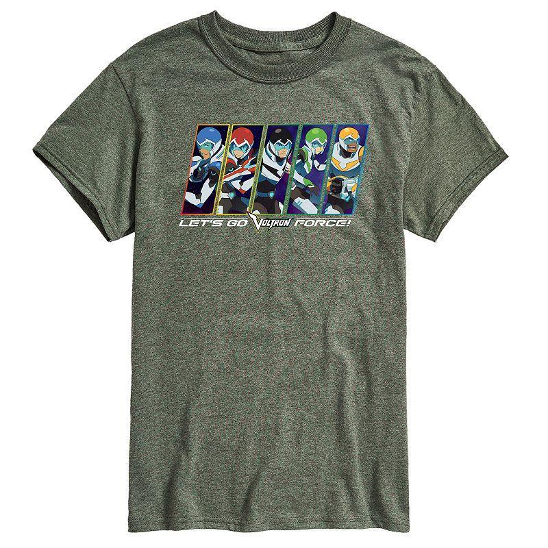Men's Voltron Lets Go Voltron Force Graphic Tee, Size: Large, Grey Military Green Product Image