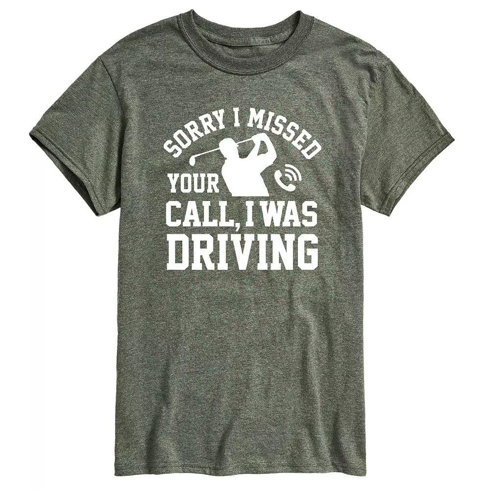 Men's Sorry Missed Call Driving Golf Graphic Tee, Size: Small, Green Product Image