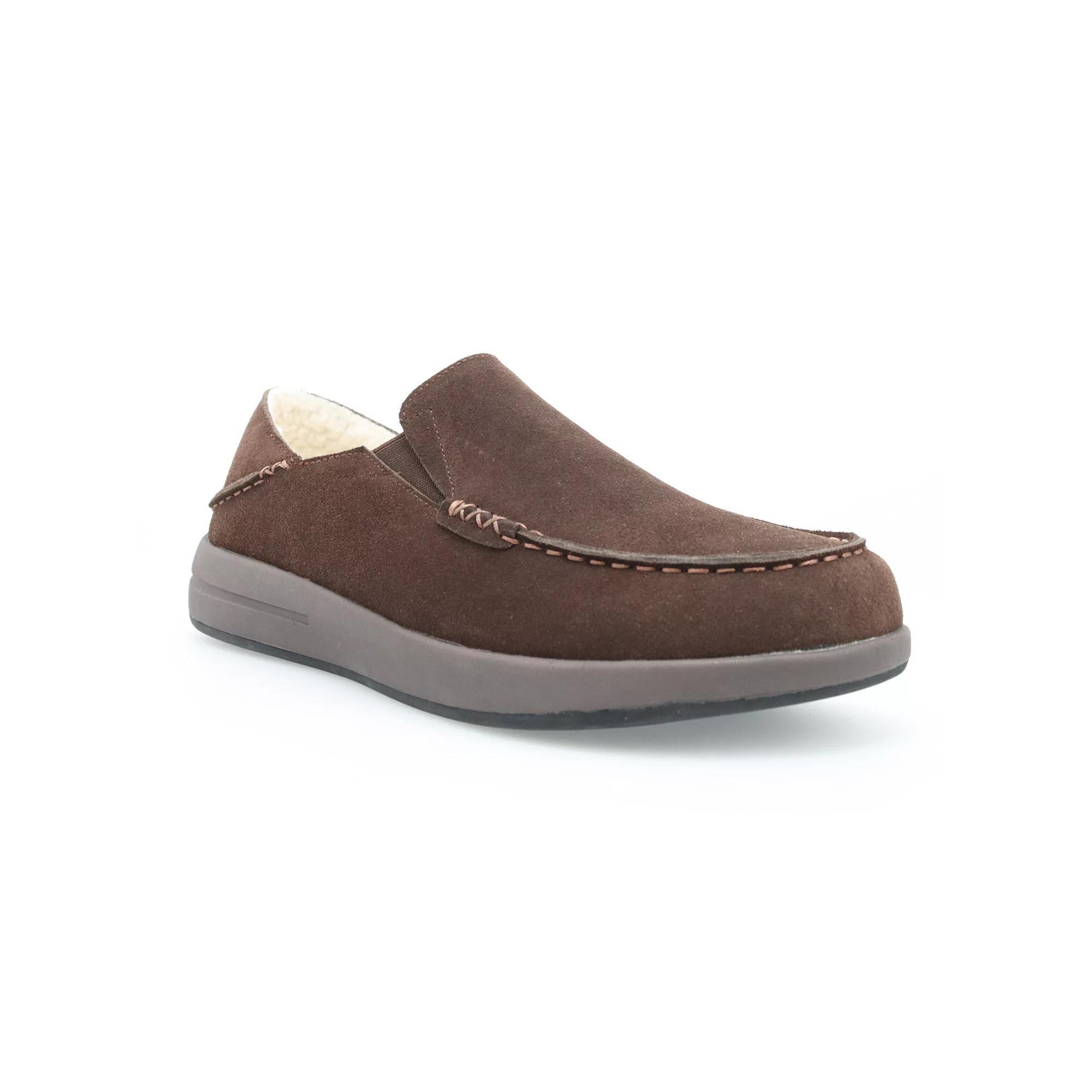 Propet Edsel Men's Suede Moccasin Slippers, Size: 13, Black Product Image