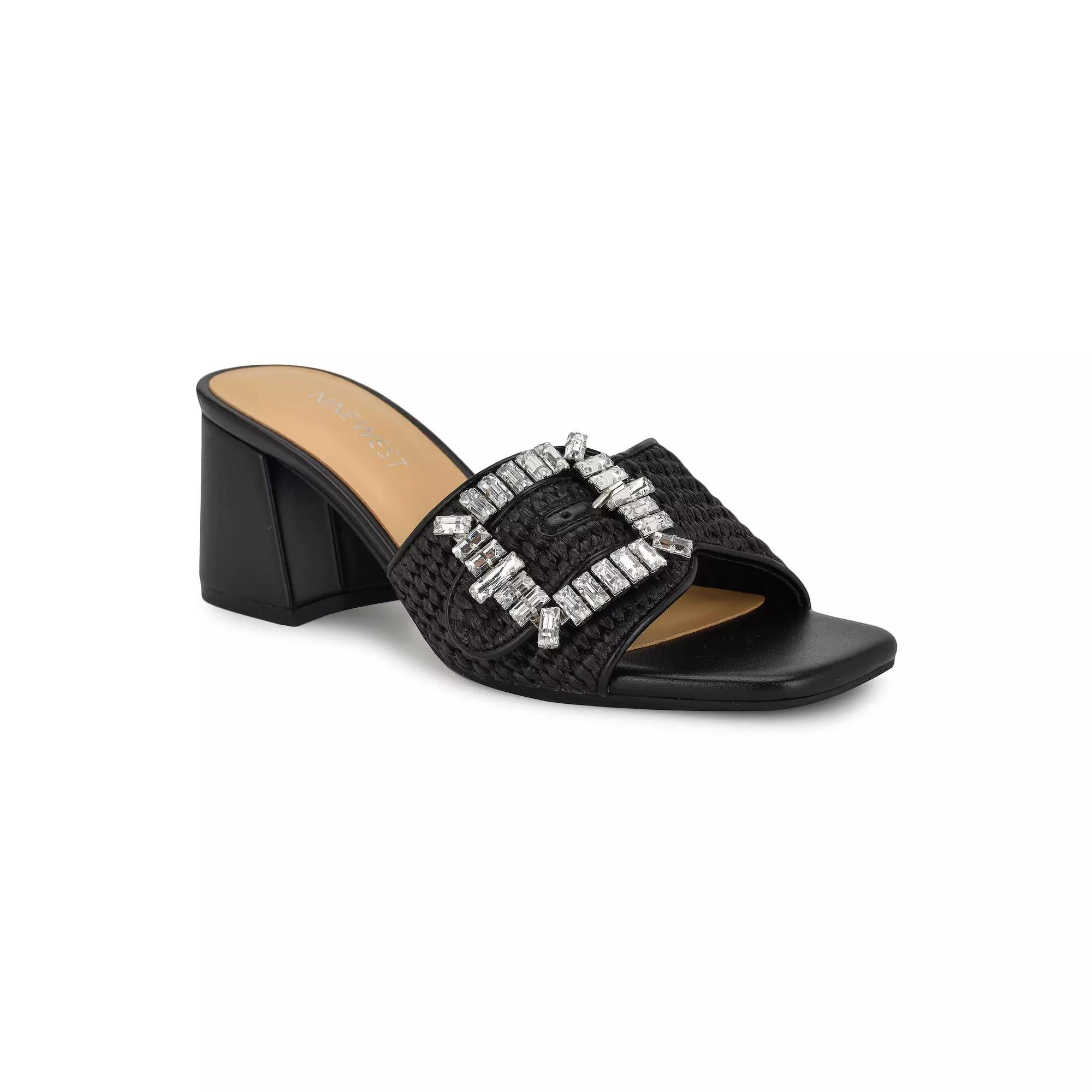 Nine West Geanila Block Heel Women's Dress Sandals, Size: 6.5, Black Product Image