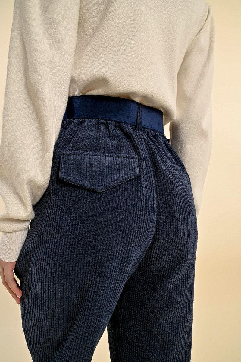 HIGH WAIST VELVET PANTS Product Image