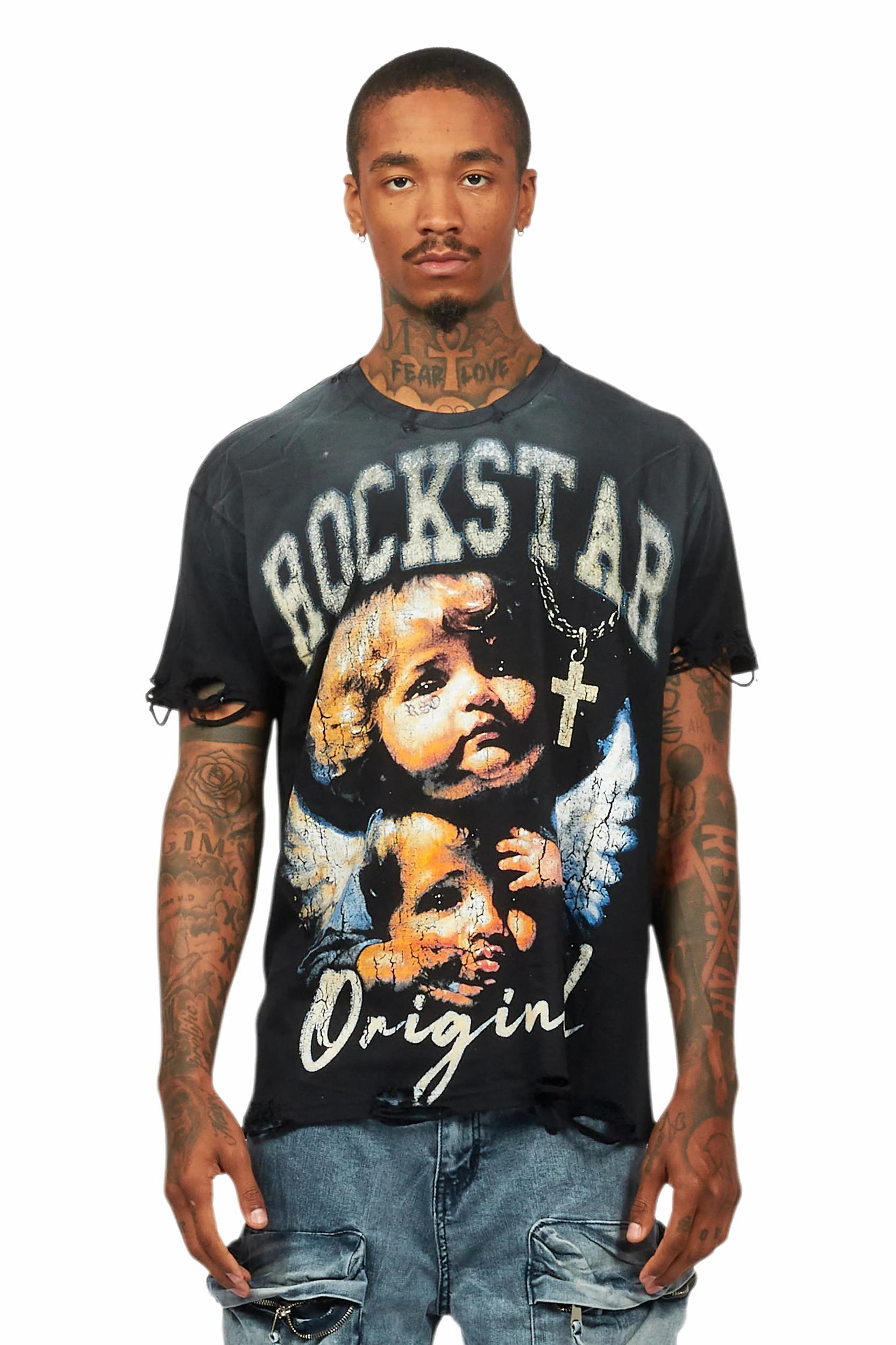 Deiter Black Oversized Graphic T-Shirt Male Product Image