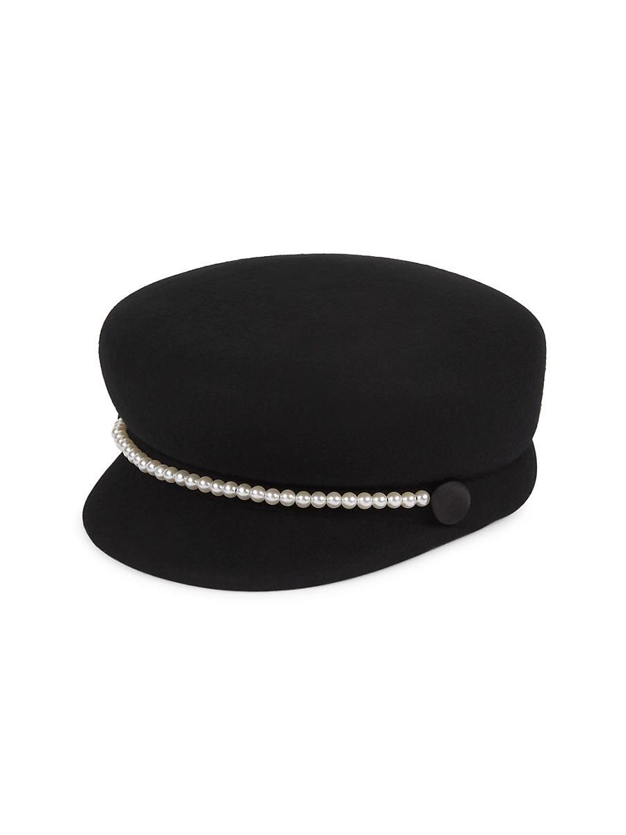 Womens Sabrina Wool & Faux Pearl Cap Product Image