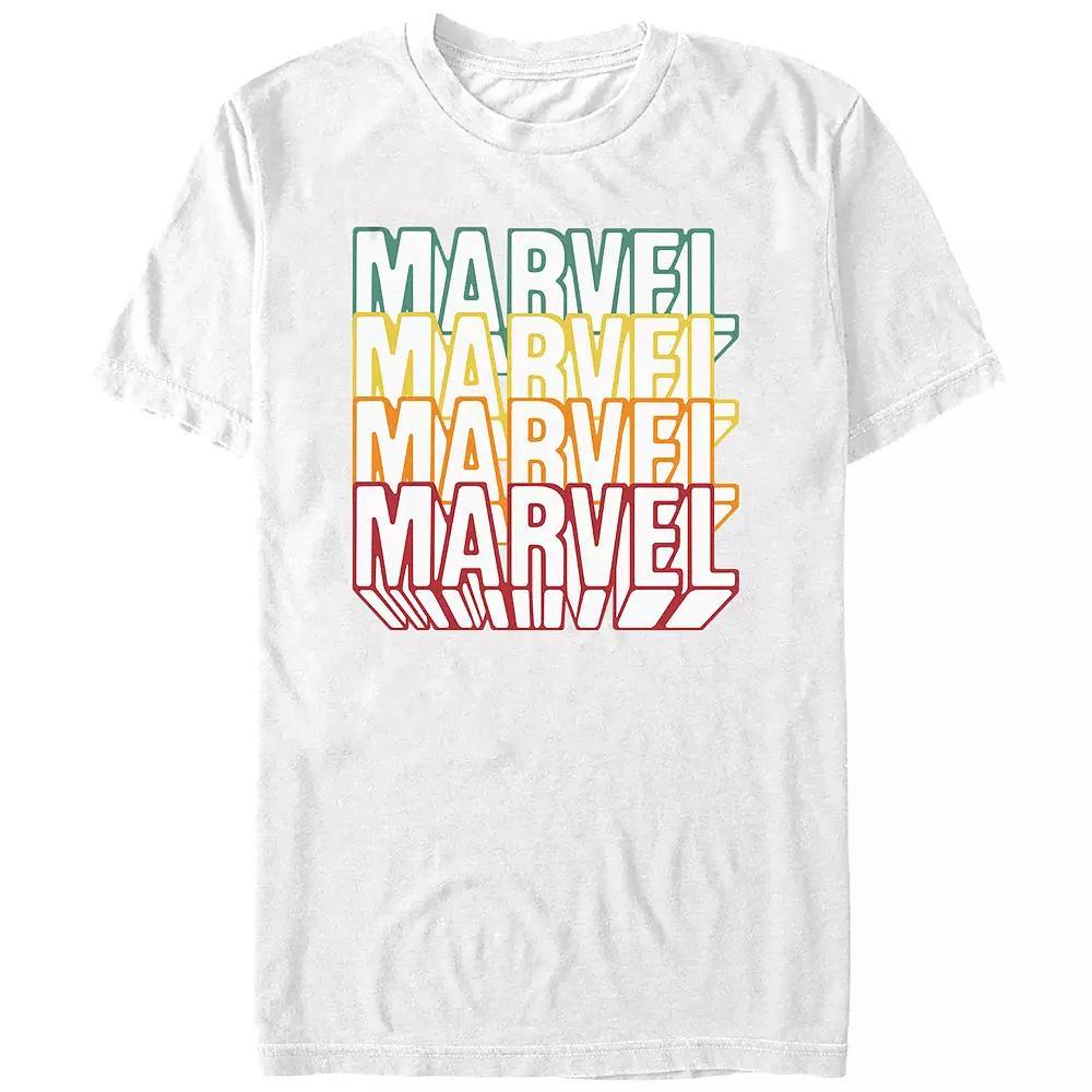 Juniors' Marvel Stack Logo Boyfriend Graphic Tee, Women's, Size: XL, White Product Image