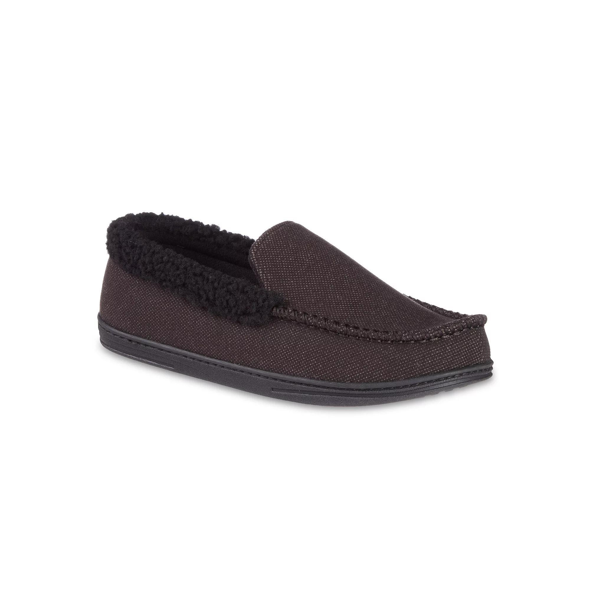 isotoner Mens Brushed Knit Lewis Moccasin Slippers with Memory Foam Product Image