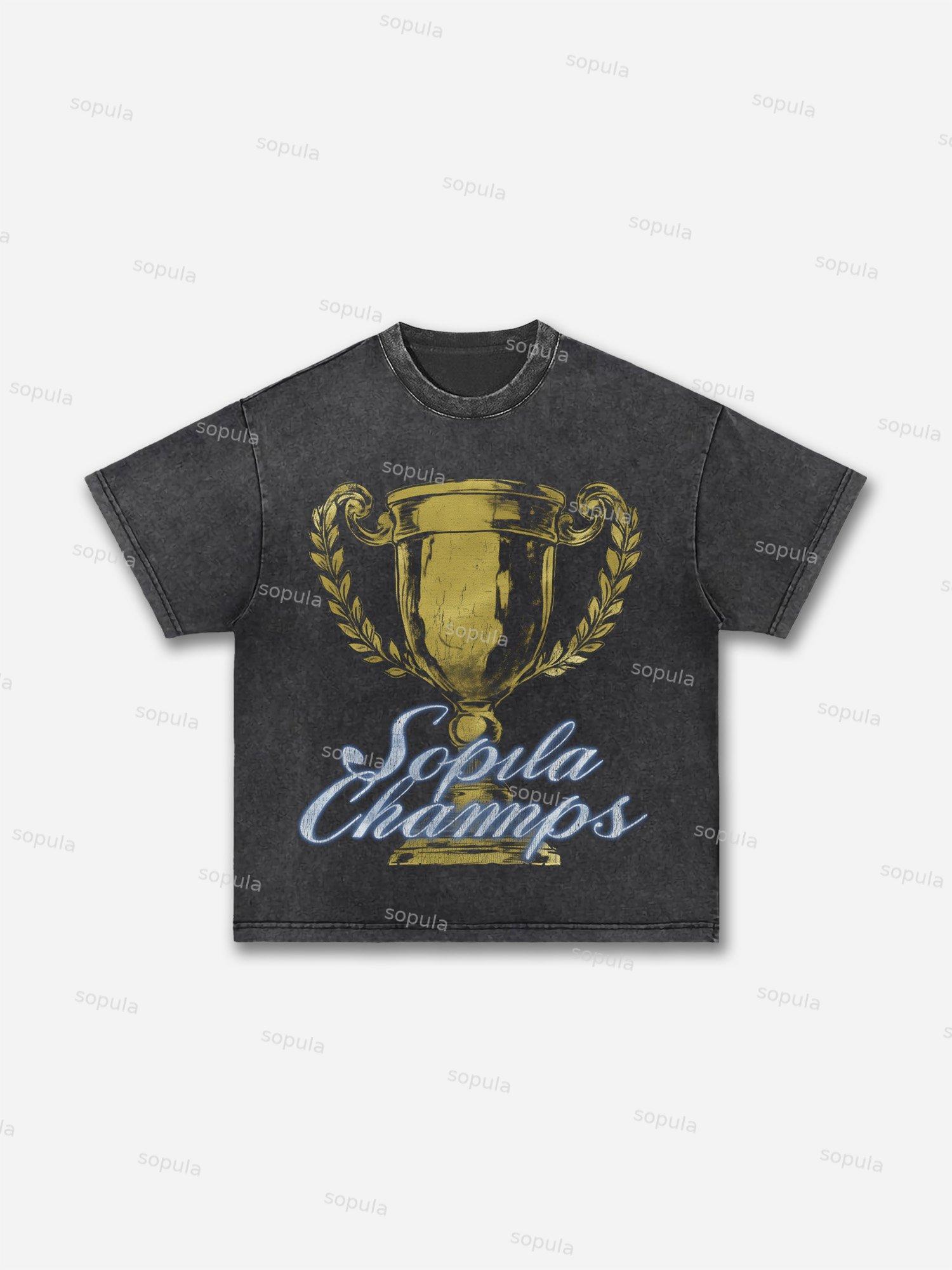 Vintage Trophy Graphic Acid Wash T-shirt Product Image