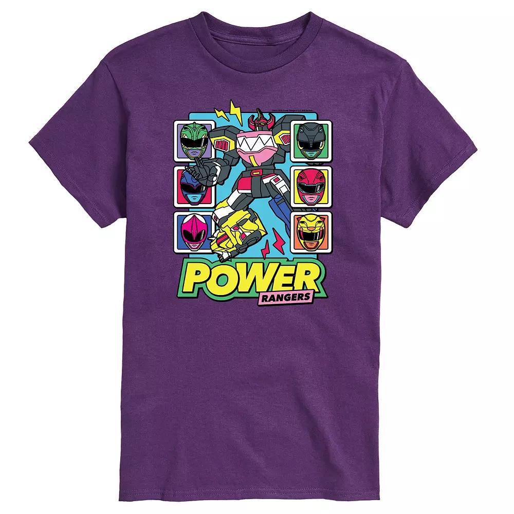 Big & Tall Power Rangers Zord Heads Graphic Tee, Mens Blue Product Image