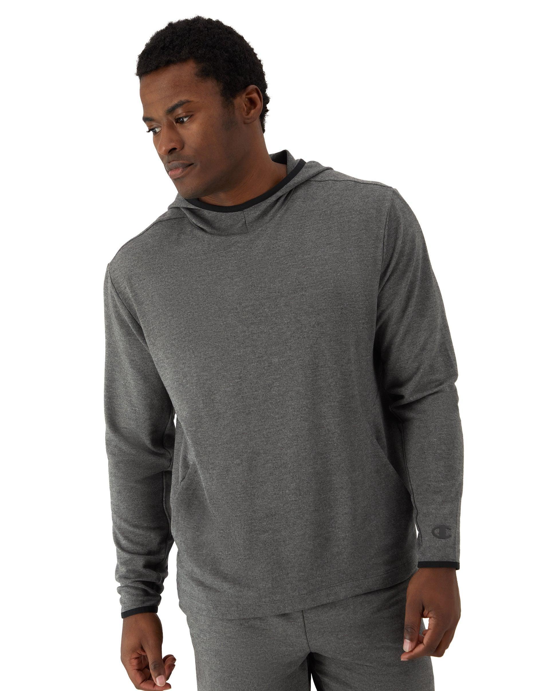 Mens Champion Weekender Hoodie, Moisture Wicking Cool Slate Grey Heather L Product Image