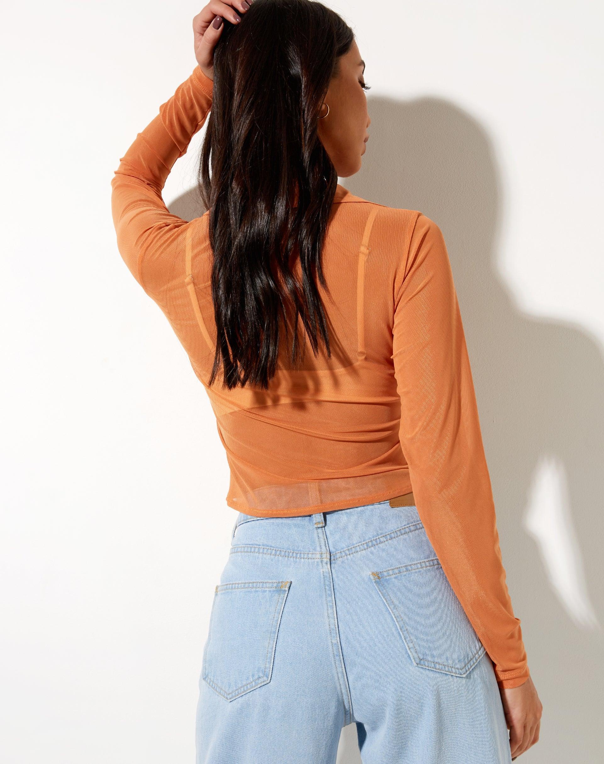 Kelly Shirt in Mesh Orange Product Image