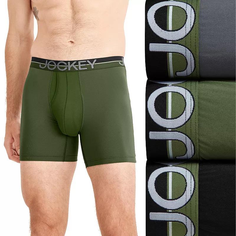 Men's Jockey® Infinite Cool 3-pack Microfiber Stretch 5" Boxer Briefs, Size: Medium, Red Apple Team Product Image