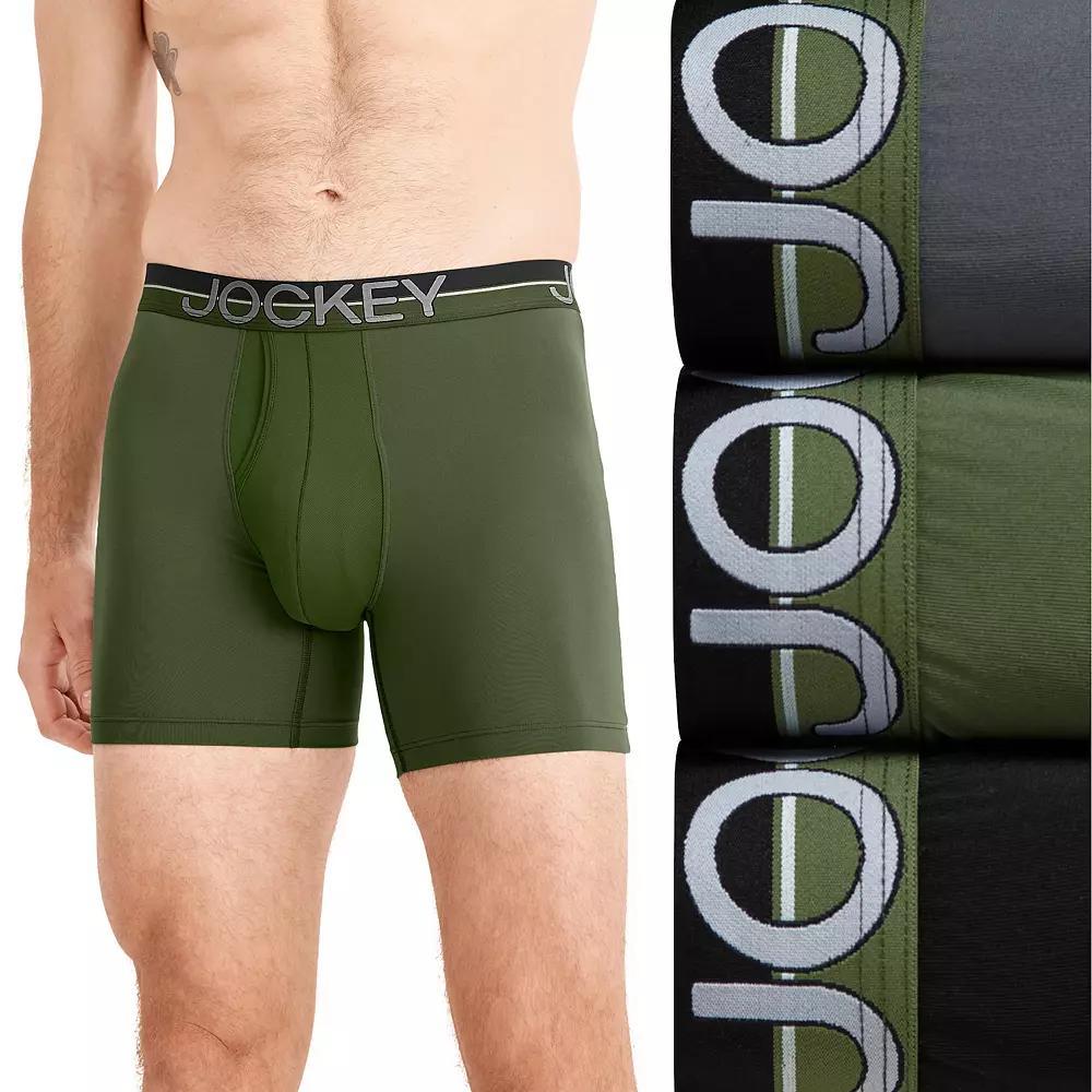 Men's Jockey® Infinite Cool 3-pack Microfiber Stretch 5" Boxer Briefs, Size: Medium, Red Apple Team Product Image