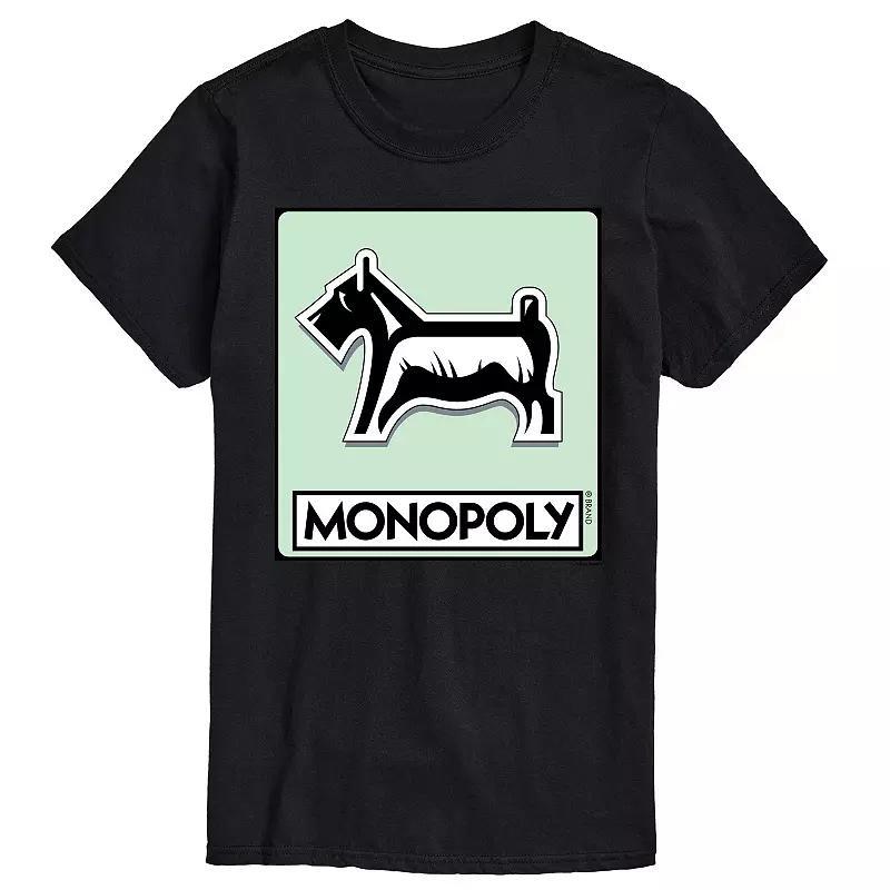 Men's Monopoly Dog Token Graphic Tee, Size: Large, Black Product Image