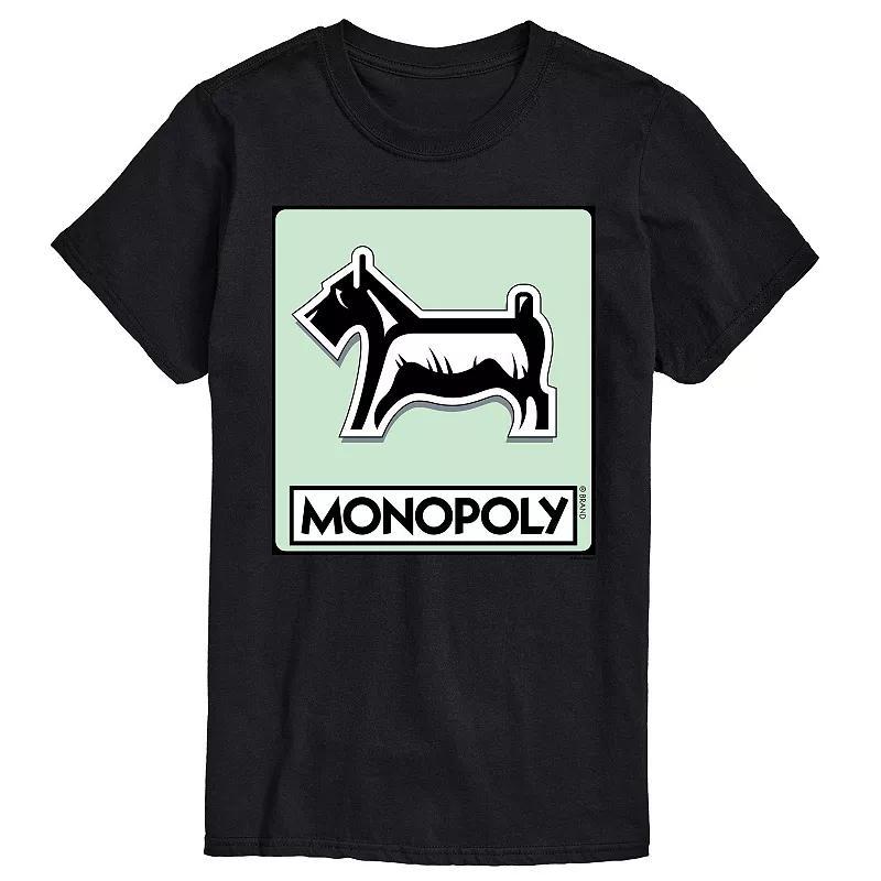Men's Monopoly Dog Token Graphic Tee, Size: Large, Black Product Image