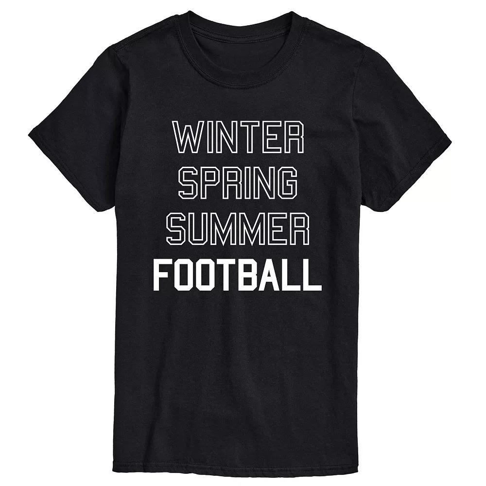 Big & Tall Seasons and Football Tee, Mens Product Image