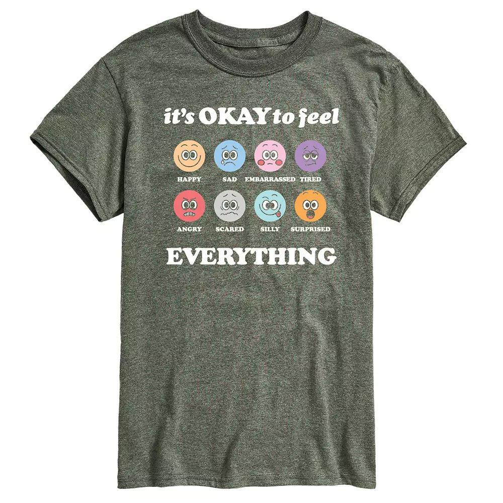 Men's It's Okay to Feel Everything Graphic Tee, Size: Large, Blue Product Image