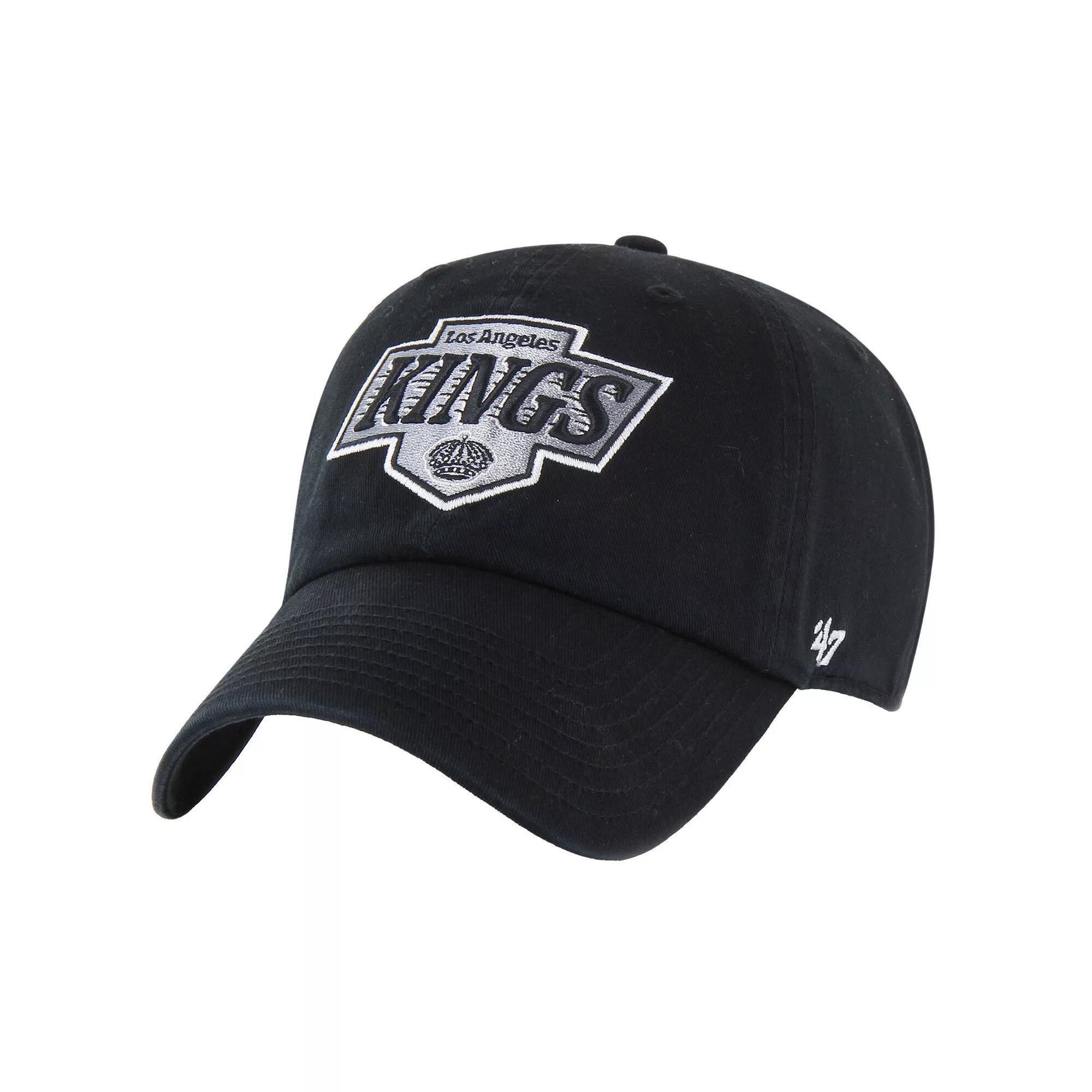 Mens 47 Black Los Angeles Kings Core Logo Clean Up Adjustable Hat Product Image