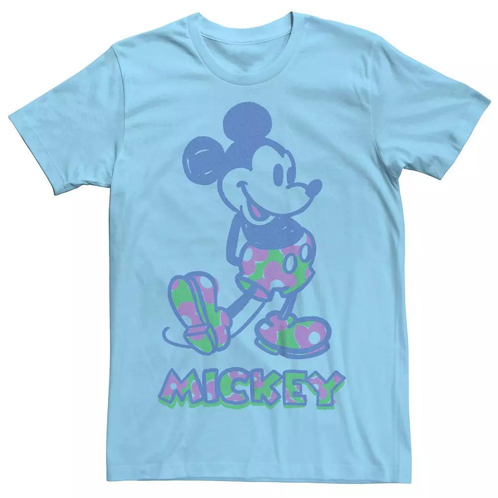 Disney's Mickey Mouse Flowers Men's Tee, Size: Small, Light Blue Product Image