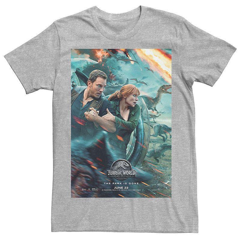 Men's Jurassic World Two Owen Claire Movie Poster Tee, Size: 3XL, Grey Heather Product Image