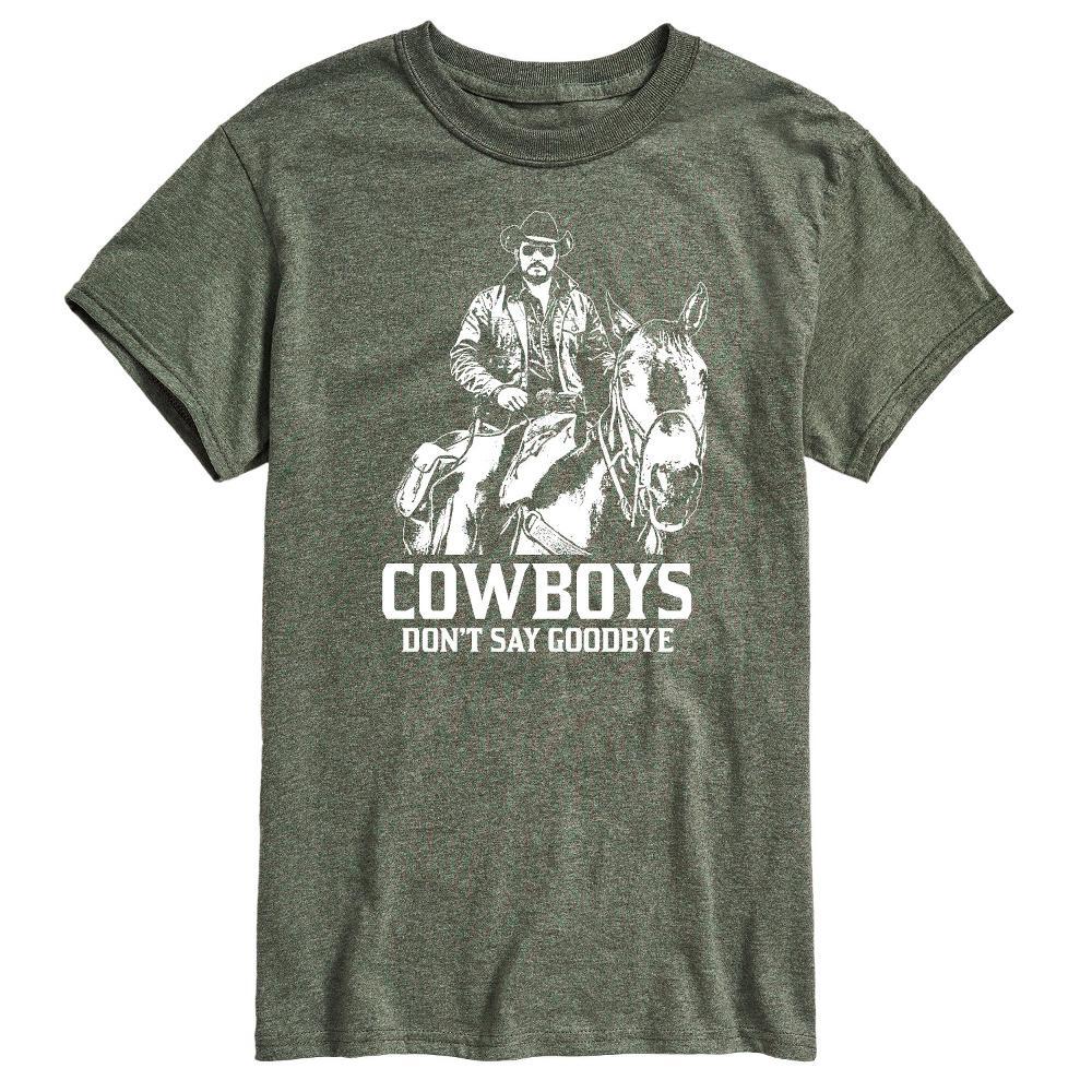 Men's Yellowstone RIP Cowboys Don't Say Goodbye Short Sleeve Graphic T-Shirt - Heather Military Green - Small Product Image
