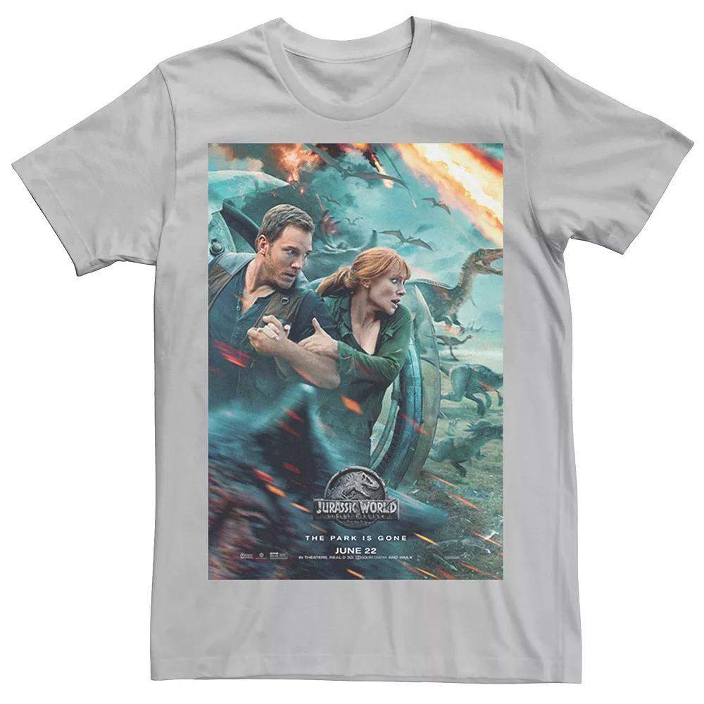 Men's Jurassic World Two Owen Claire Movie Poster Tee, Size: 3XL, Grey Heather Product Image
