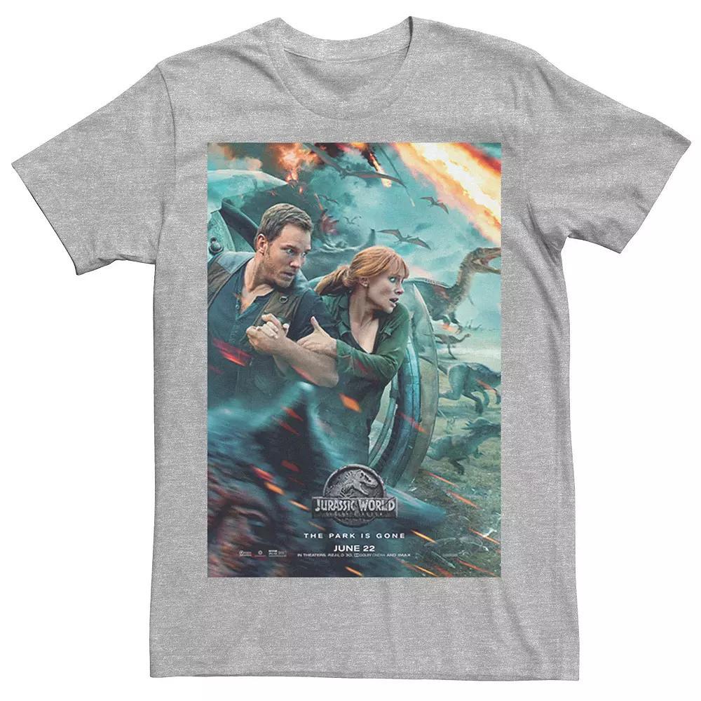 Men's Jurassic World Two Owen Claire Movie Poster Tee, Size: 3XL, Grey Heather Product Image