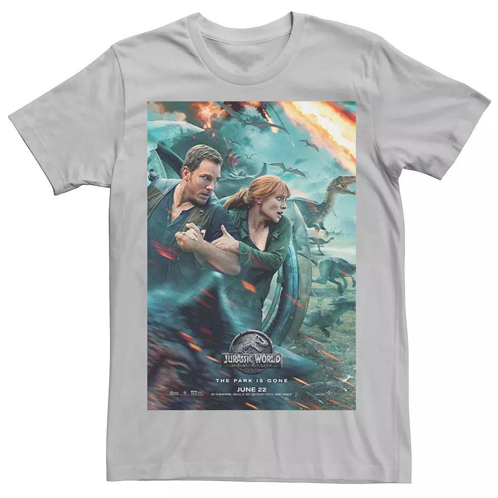 Men's Jurassic World Two Owen Claire Movie Poster Tee, Size: 3XL, Grey Heather Product Image