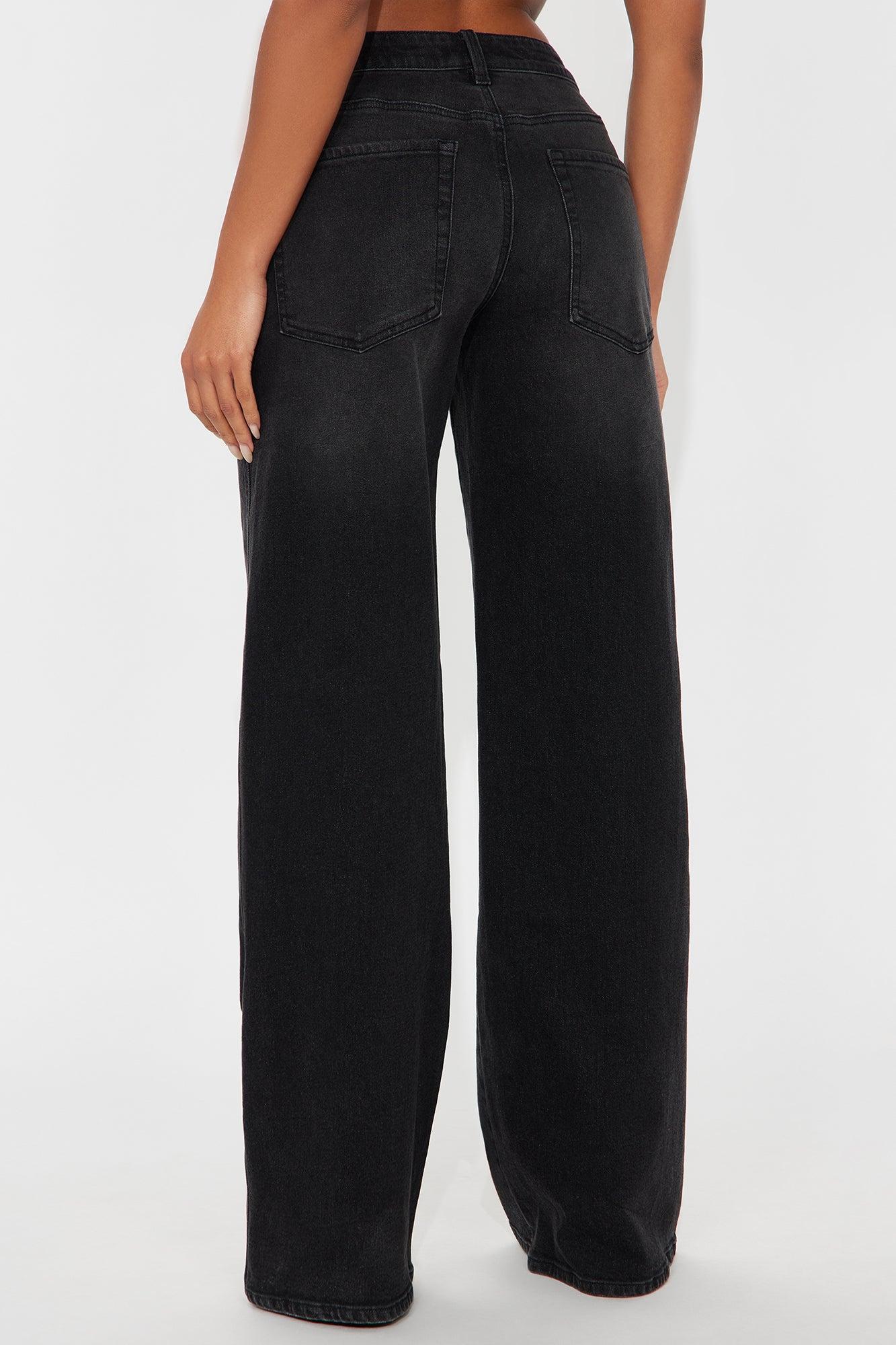 Eastside Low Rise Crossover Wide Leg Jean - Black Wash Product Image