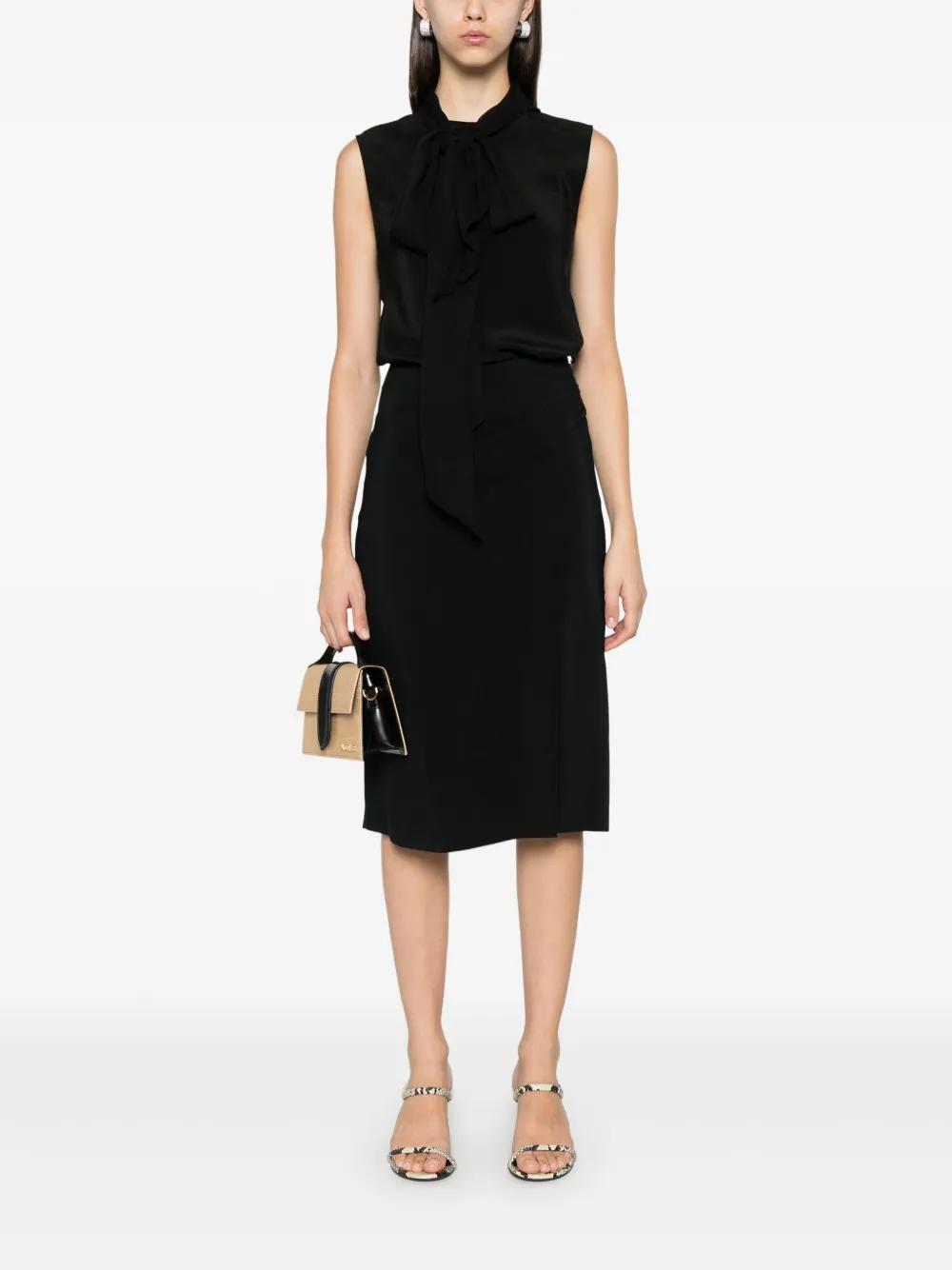 ALBERTA FERRETTI Draped Midi Skirt In Black Product Image