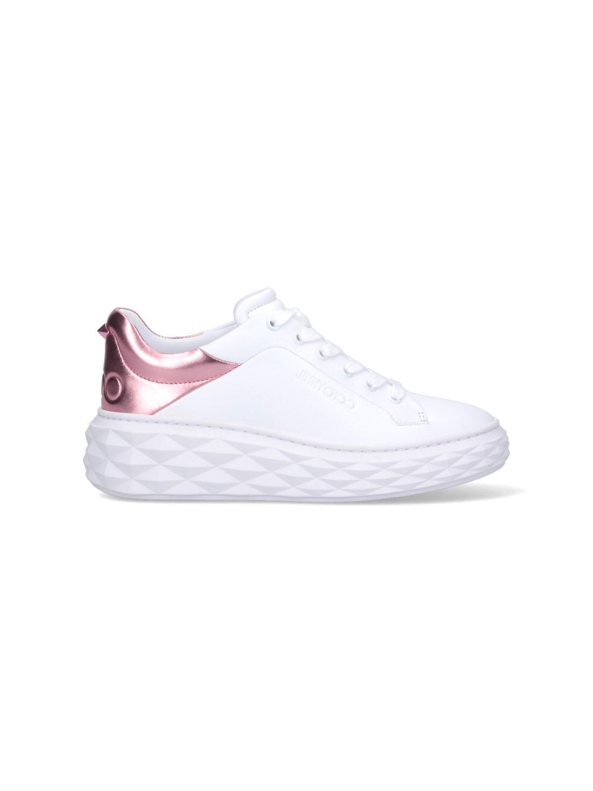 JIMMY CHOO Diamond Maxi Metallic-effect Sneakers In Black Product Image