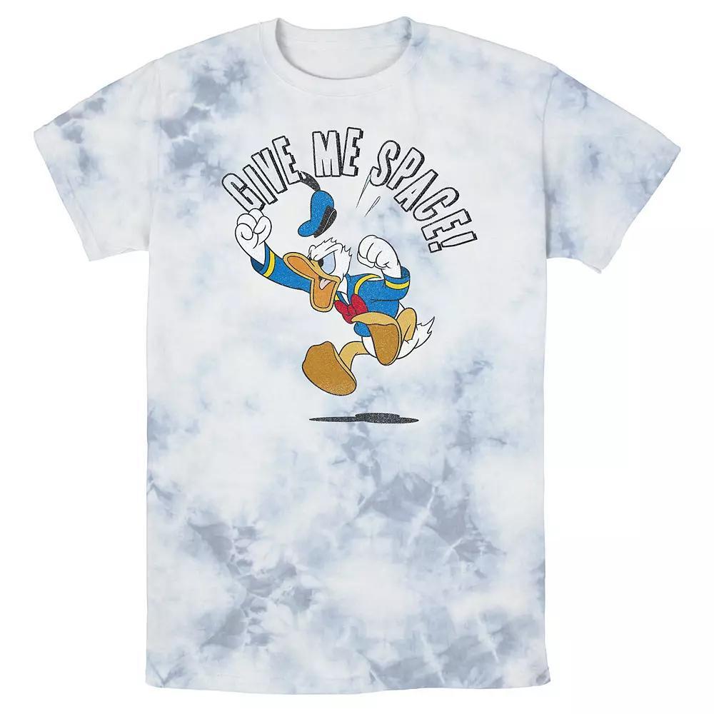 Men's Disney Mickey & Friends Donald Duck Give Me Space Bomabrd Wash Tee, Size: Medium, White Blue Product Image