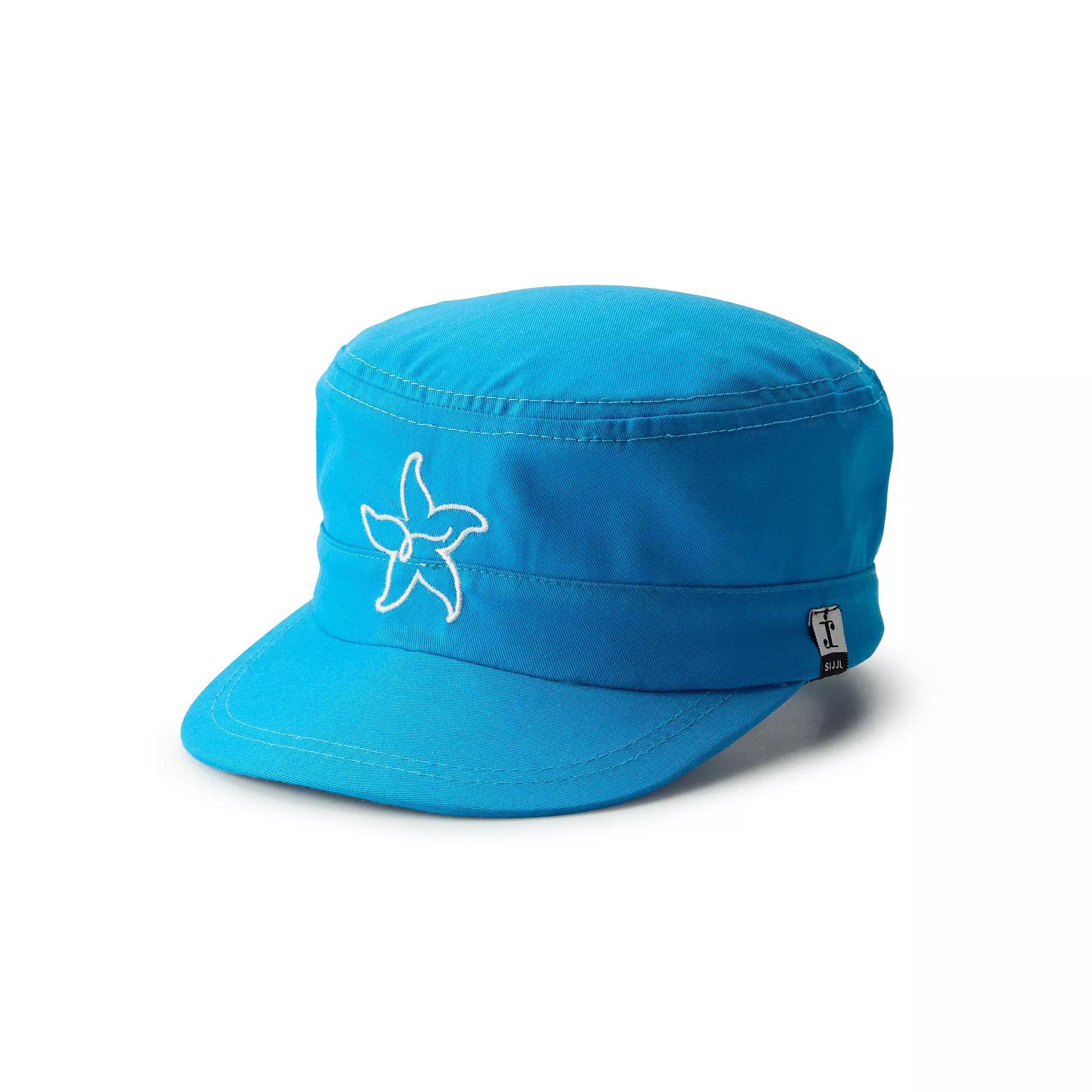 Women's SIJJL Starfish Embroidered Aqua Cadet Hat, Blue Product Image