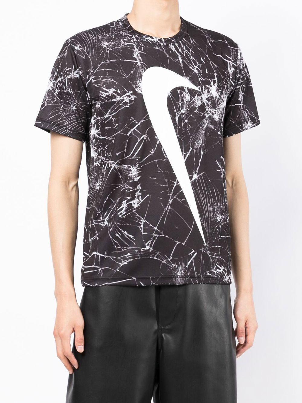Swoosh-print cracked T-shirt Product Image
