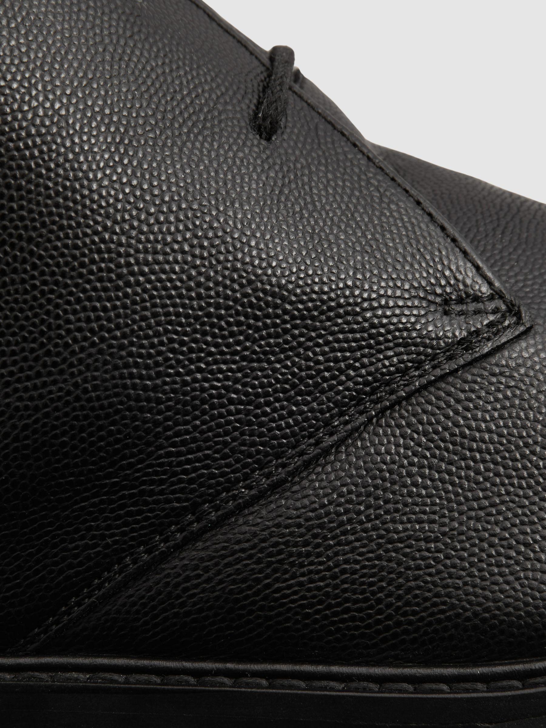 Cooper Black Grained Leather Chukka Boots Product Image