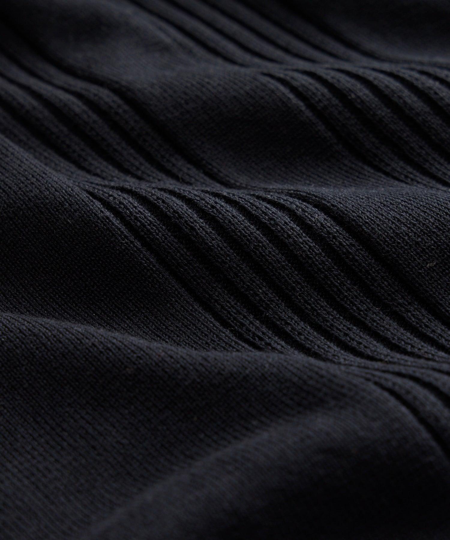 Silk-Cotton Ribbed Full-Placket Sweater Polo Product Image